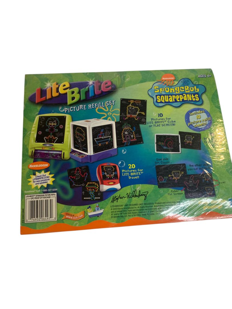 Lite Brite Sponge Bob Squarepants Sealed Pack 10 Refill Sheets