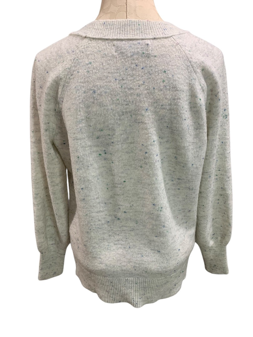 Medium LOFT Womens Speckled V-Neck Pullover Sweater