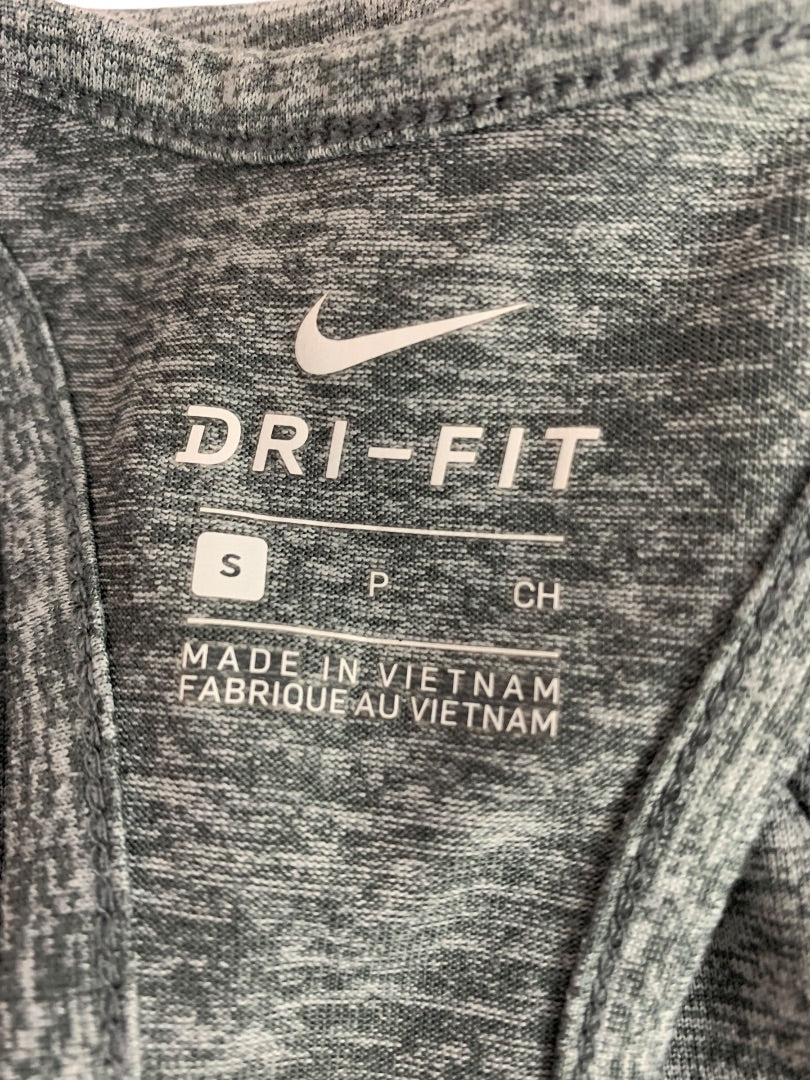 Small Nike Dri-Fit Womens Racerback Tank Athletic Heathered Gray