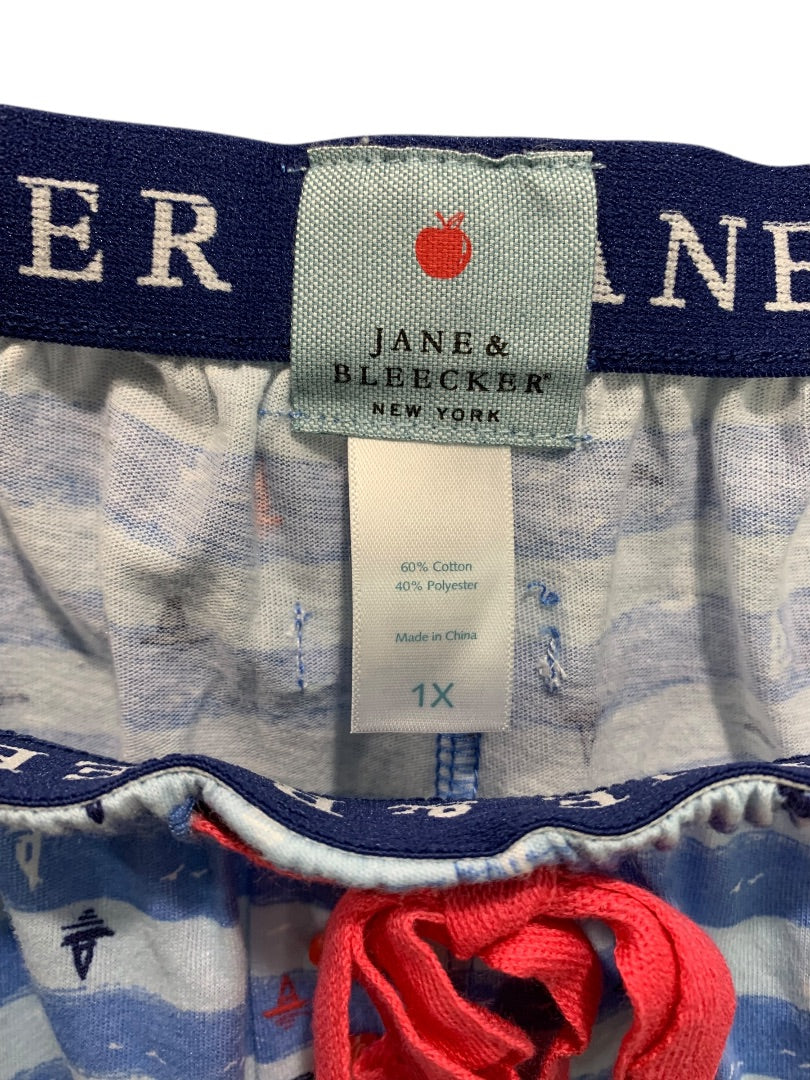 1X Jane & Bleeker Womens New 3 Piece Pajama Set Crab Nautical