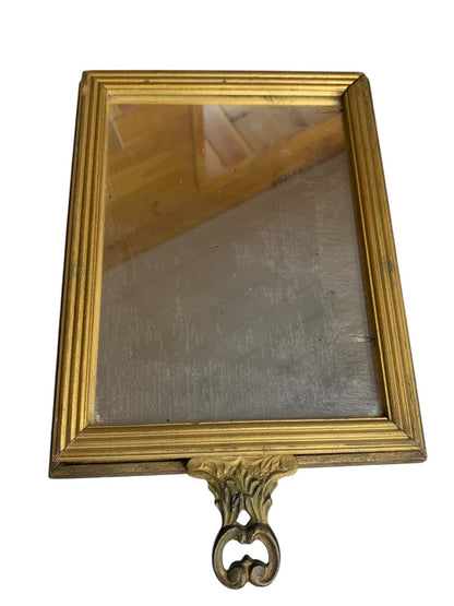 Vintage Victorian Wooden Box Mirror Framed Picture Lid