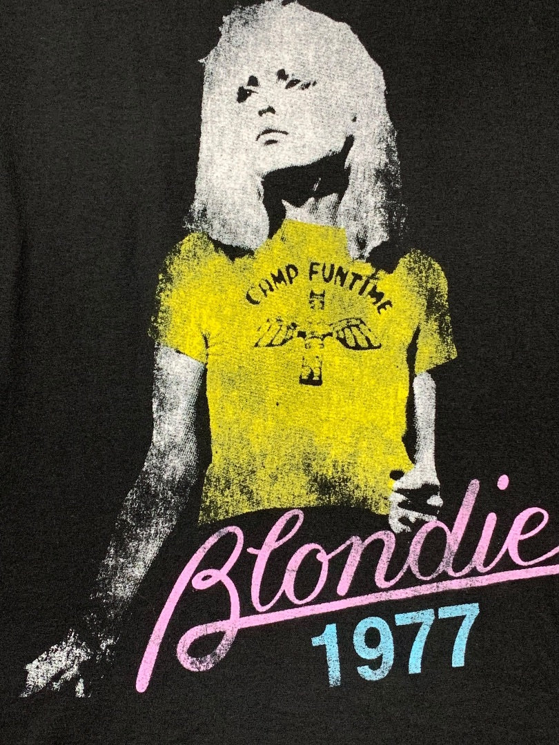 Small Retro Print Blondie Tshirt Unisex Adult "1977" Black