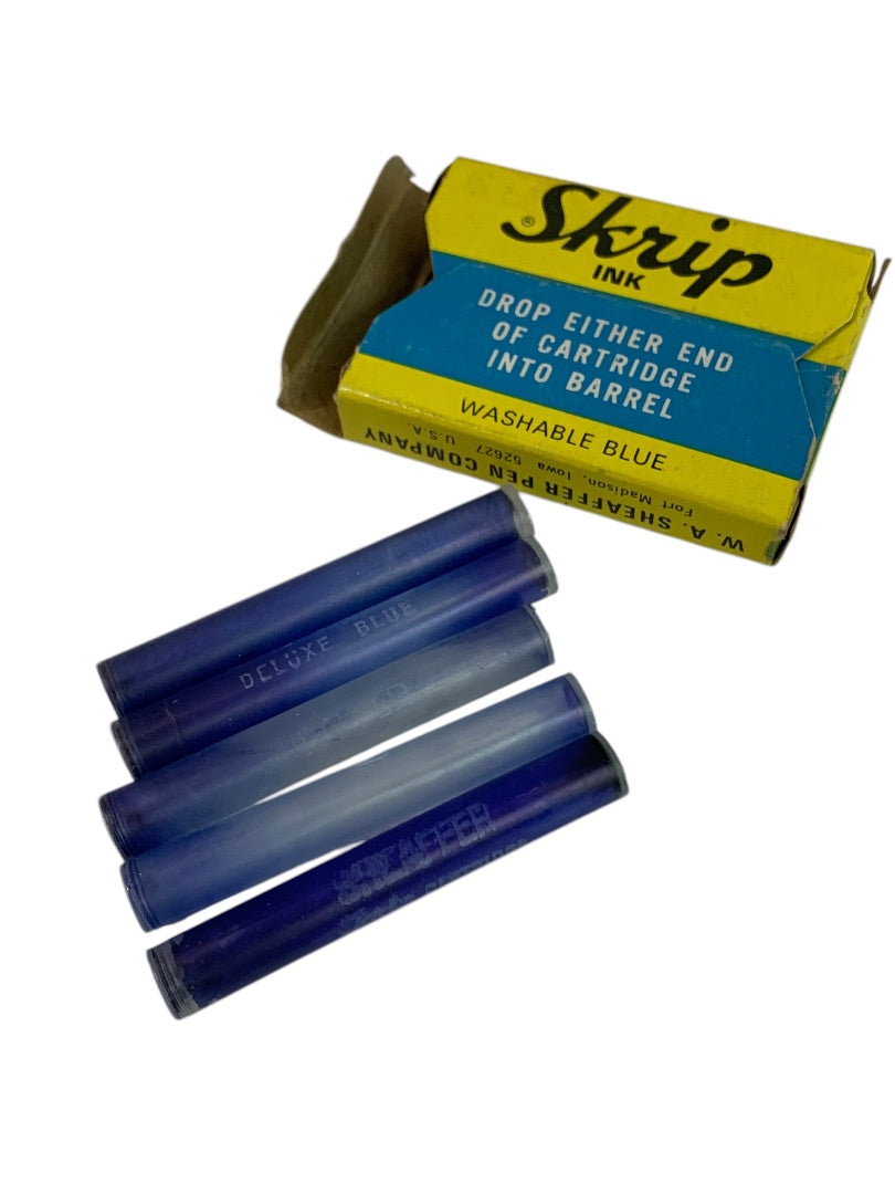 Vintage Sheaffer Skrip Ink Cartridge 5 -Pack Washable Blue