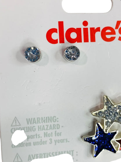 Claires New Set of 2 Post Pierced USA Earrings Patriotic Stars