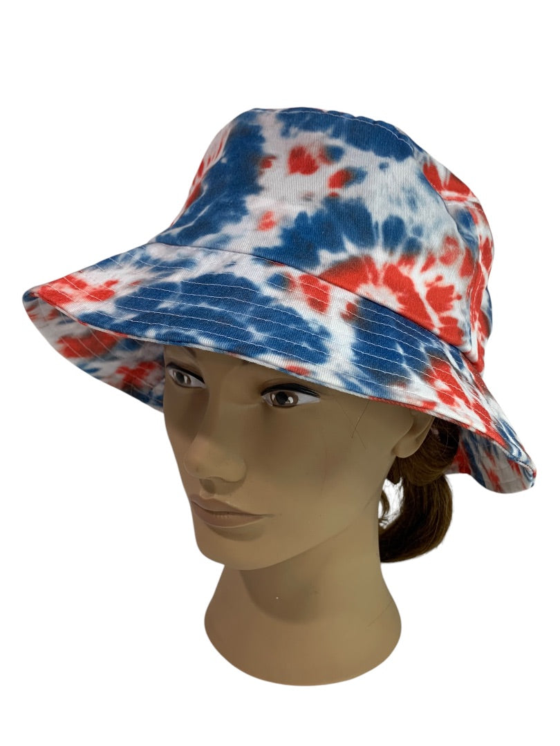 Small Claires New Bucket Hat Patriotic Tie Dye Fabric