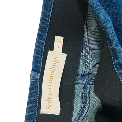 Large Soft Surroundings Womens Dark Wash Jeans Jeggings Stretch Denim Elastic Waist