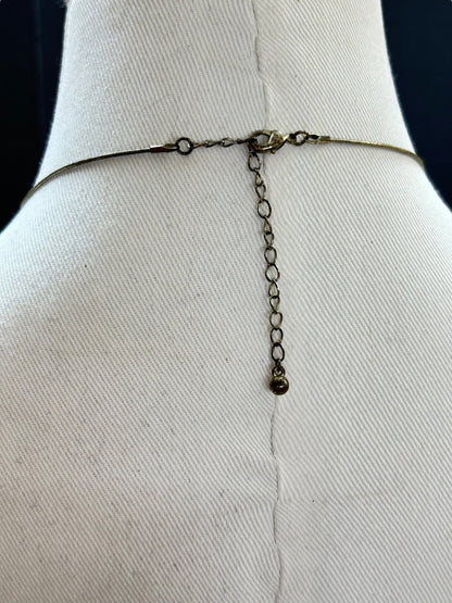 Goldtone Beaded Necklace Statement 17-19.5 Inch Melon Color