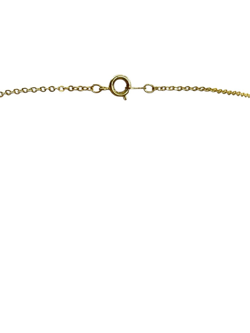 Goldtone 17 Inch Chain with Blue Acrylic Marquis Pendant Spring Closure