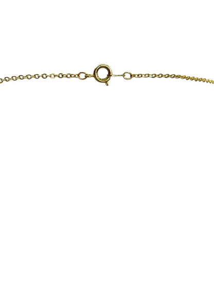 Goldtone 17 Inch Chain with Blue Acrylic Marquis Pendant Spring Closure