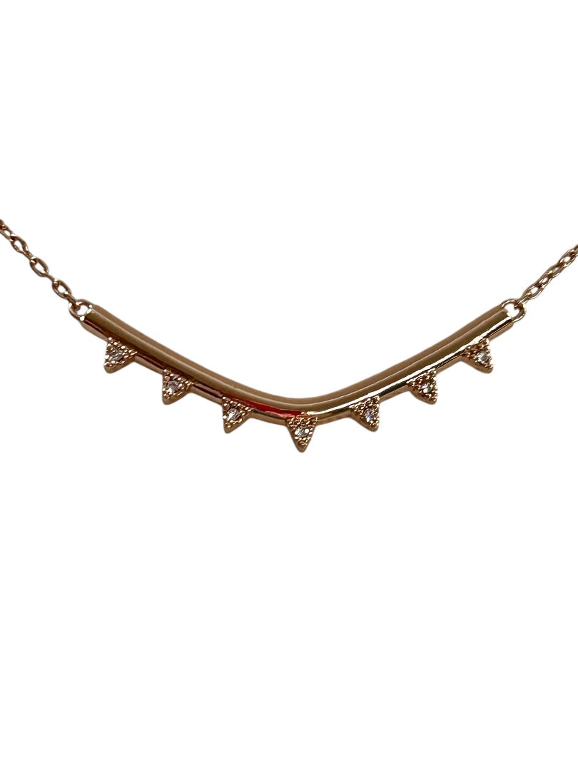 Copper Color 14 Inch Chain Pendant Necklace Pennant Design Lobster Clasp