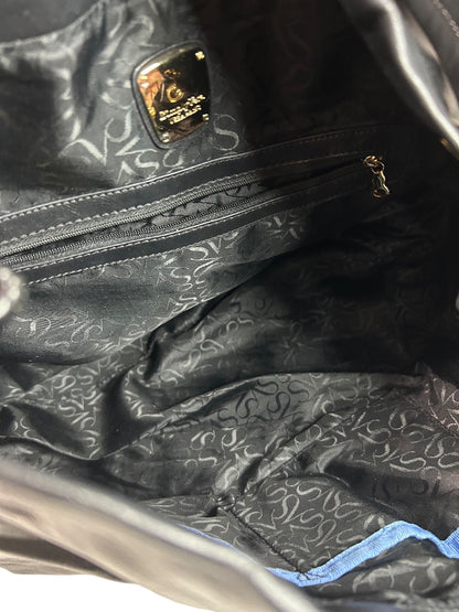 Simply Vera Black Vegan Leather Handbag Hobo Style Goldtone Hardware
