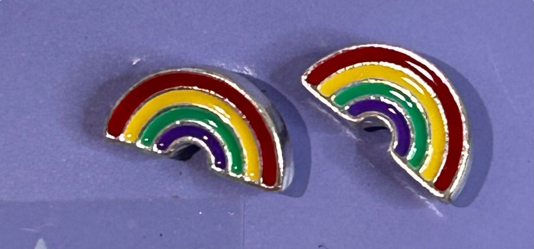 Claires New Set of 3 Rainbow Post Pierced Earrings Stud Hoop