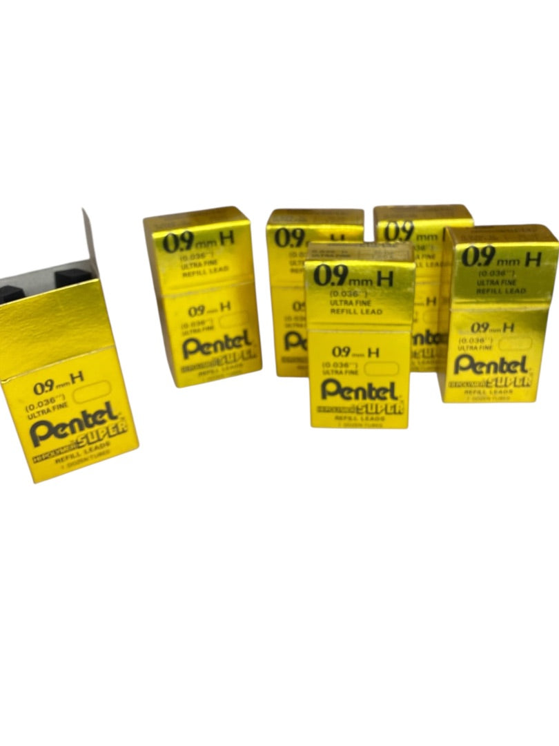 Pentel 63 Tubes .9mm H Ultra Fine .036" Refill Leads Super