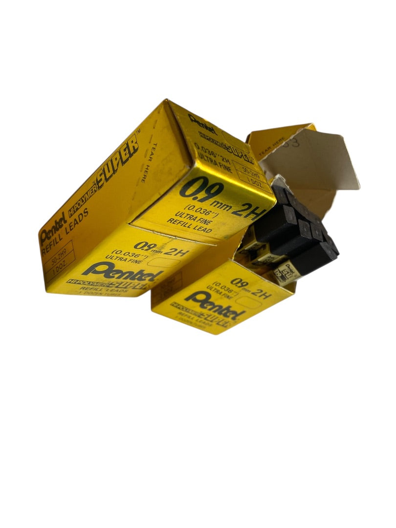 Pentel Super Refill Leads 21 Tubes .9mm 2H (0.036") Ultra Fine Hi-Polymer