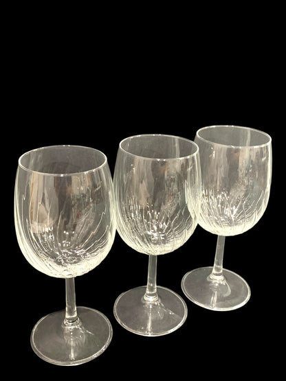Set of 3 Royal Leerdam Radiance Water Goblets 6.6" Curved Netherland 8 oz