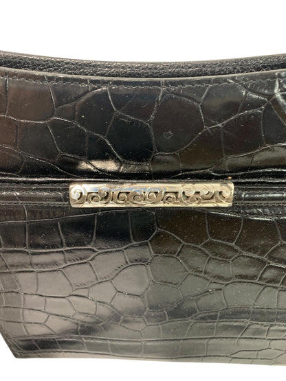 Brighton Black Embossed Crossbody Handbag Pebbled Leather