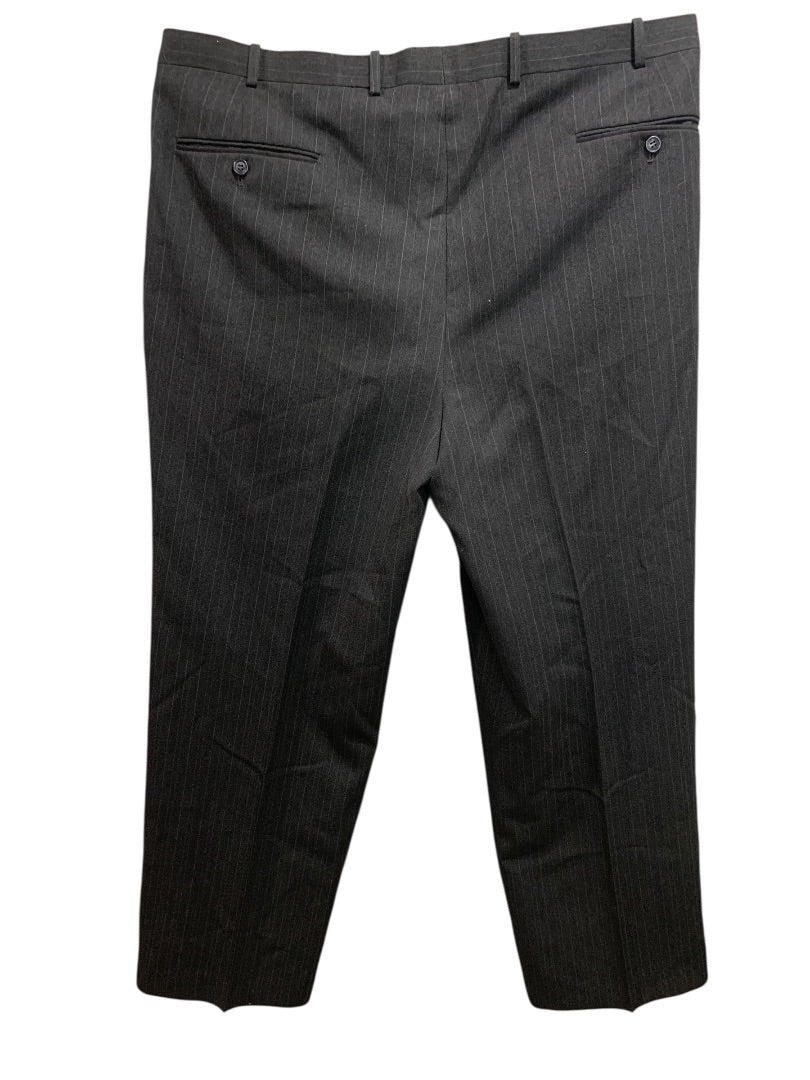 42R Vanetti Mens Black Pinstripe Suit Dress Pants 30 Inch Inseam