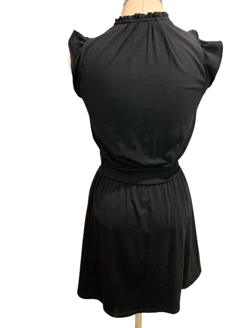 XSP Loft Petites Black Knit Pullover Dress Banded Waist Short Sleeve