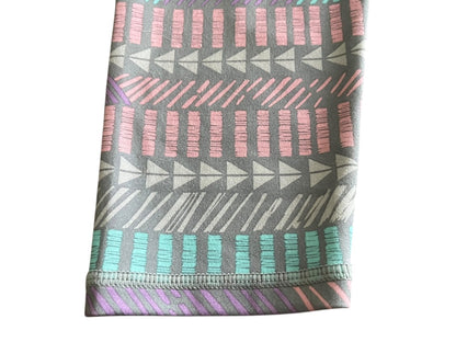 Large 14/16 Eddie Bauer Patterned Girls Stretch Pants Gray Blue Pink
