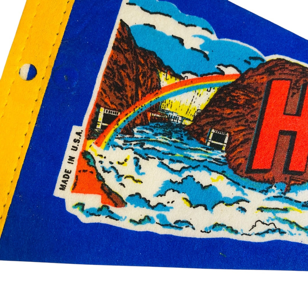 Vintage 12 Inch Hoover Dam Pennant Arizona Nevada Souvenir USA Made