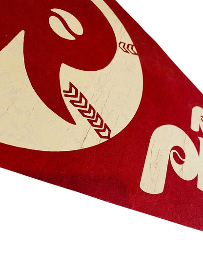 Vintage 30 Inch Reading Phillies Pennant Souvenir Felt Flag Baseball