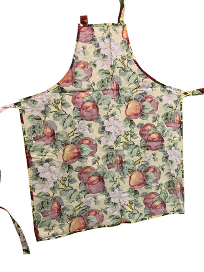 Vintage Bib Apron Handmade Pocket Apple Pattern