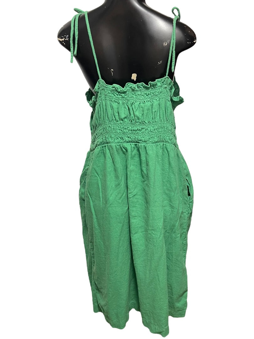 XXL Universal Thread Smocked Button Down Spaghetti Strap Dress Green