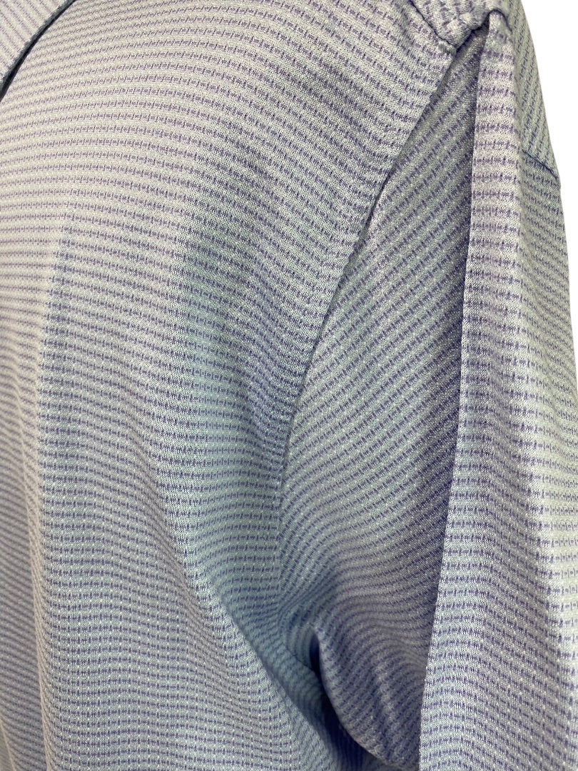XL Peter Millar Mens Golf Polo Shirt Light Purple Microprint Cotton