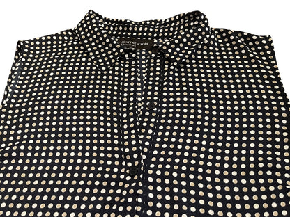 Size 16 Jones New York Womens Button Up Polka Dot Sleeveless Blouse Shirt