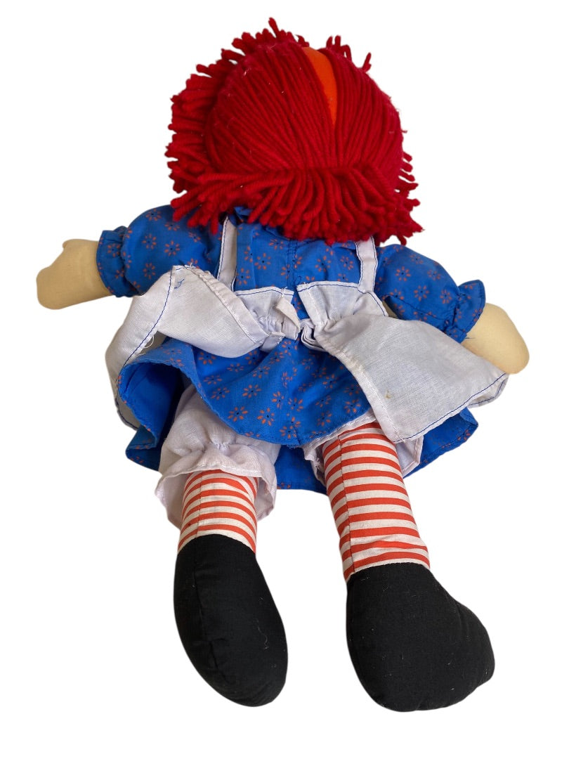 Vintage Raggedy Ann Rag Doll 18" Button Eyes Embroidered Face