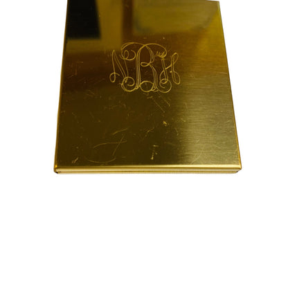 Vintage Monogrammed and Inscribed Goldtone Compact Mirror "NBH" "Love Cindy"