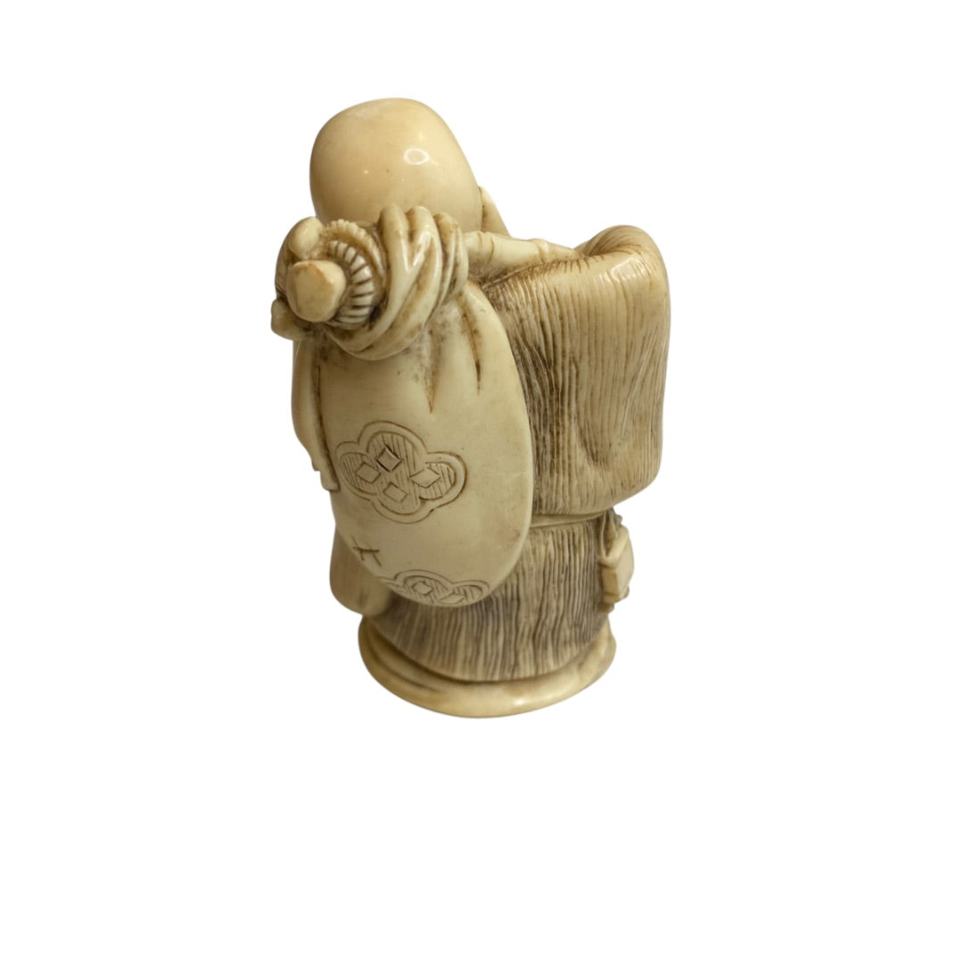 Vintage Resin Buddha Figurine 3 Inch Carved Detail