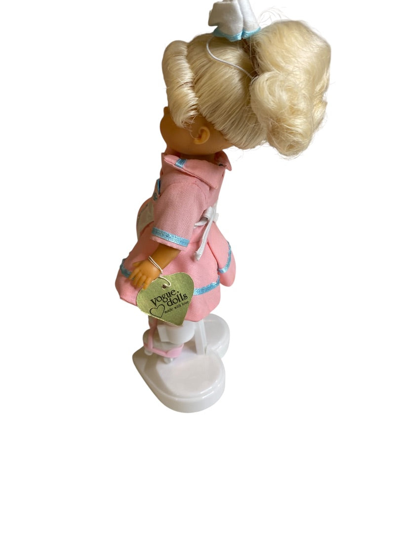 1988 Ginny by Vogue Dolls Carhop 8" with Stand Rollerskates