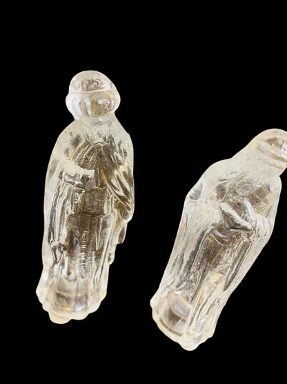 Set of 2 Glass Nativity Replacement Clear Wise Men 4"