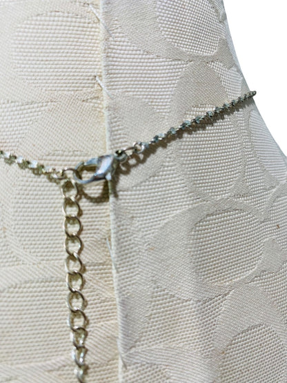 Icing Rhinestone Necklace Silvertone Delicate 16-19" Lobster Clasp