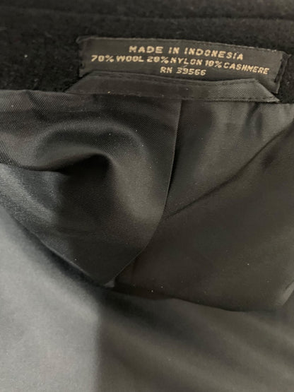 Size 50R Marlboro Ltd Mens Cashmere Wool Blend Black Overcoat