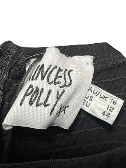 Size 12 Princess Polly 100% Cotton Lorna Romper Black New Off Shoulder