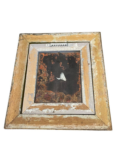 Vintage Louis Cardin Original Enamel on Copper Painting Mother Child 8.5" x 9.5"