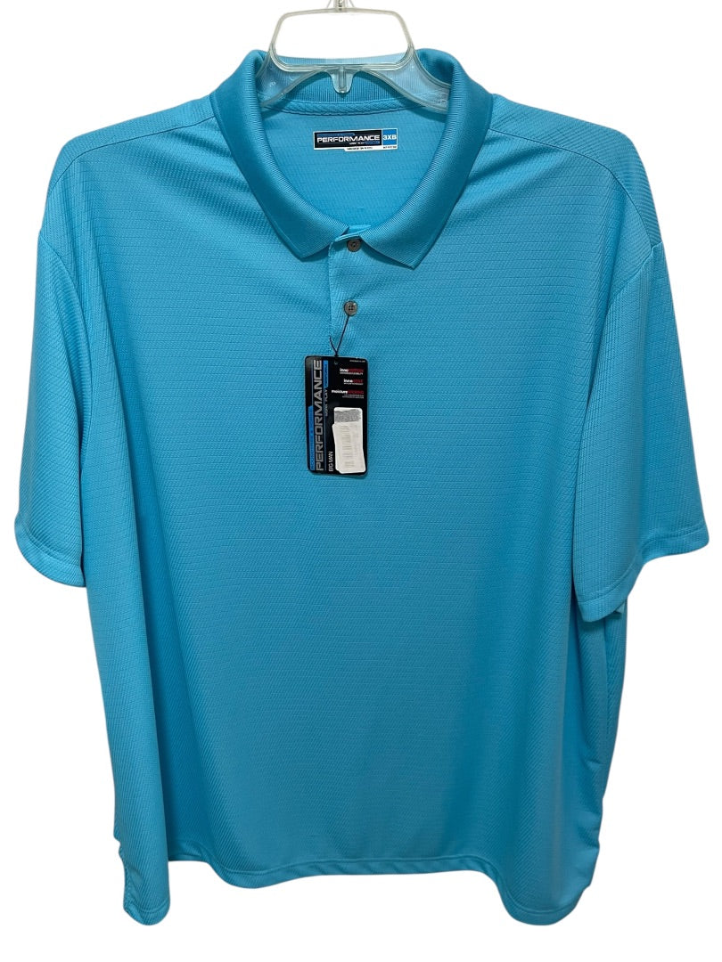 3XB Roundtree & Yorke Performance Golf Shirt Blue New