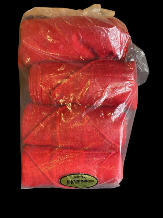 Pack of 4 Horse Red Leg Wrap Bandage Style H. Kauffman Saddlery