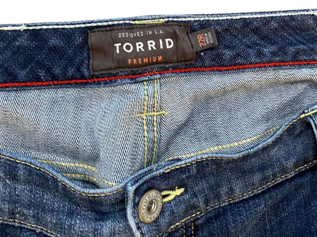 Size 22R Torrid Womens Distressed Boyfriend Jeans Plus Size Patches