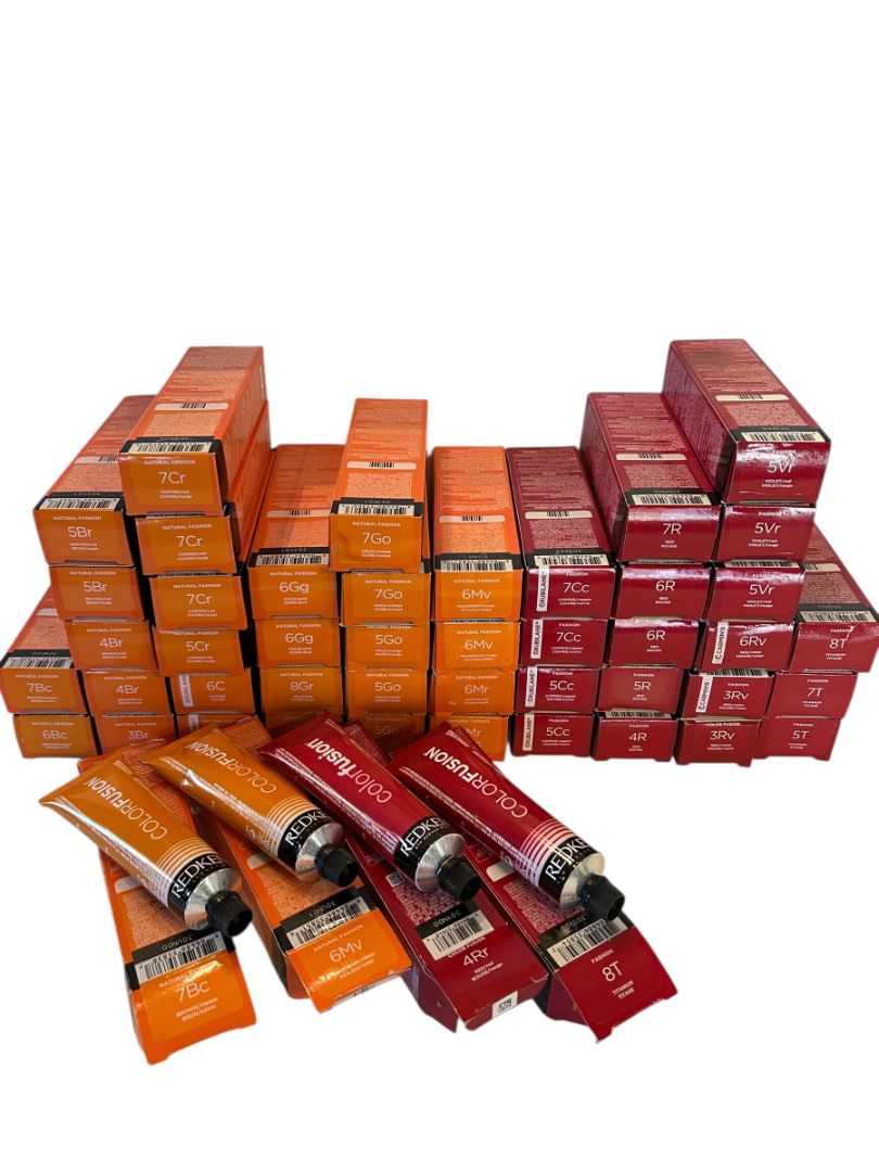 Lot of 48 Redken Color Fusion Hair Colors 2.1 oz New Fashion Copper Gold Brown Reds