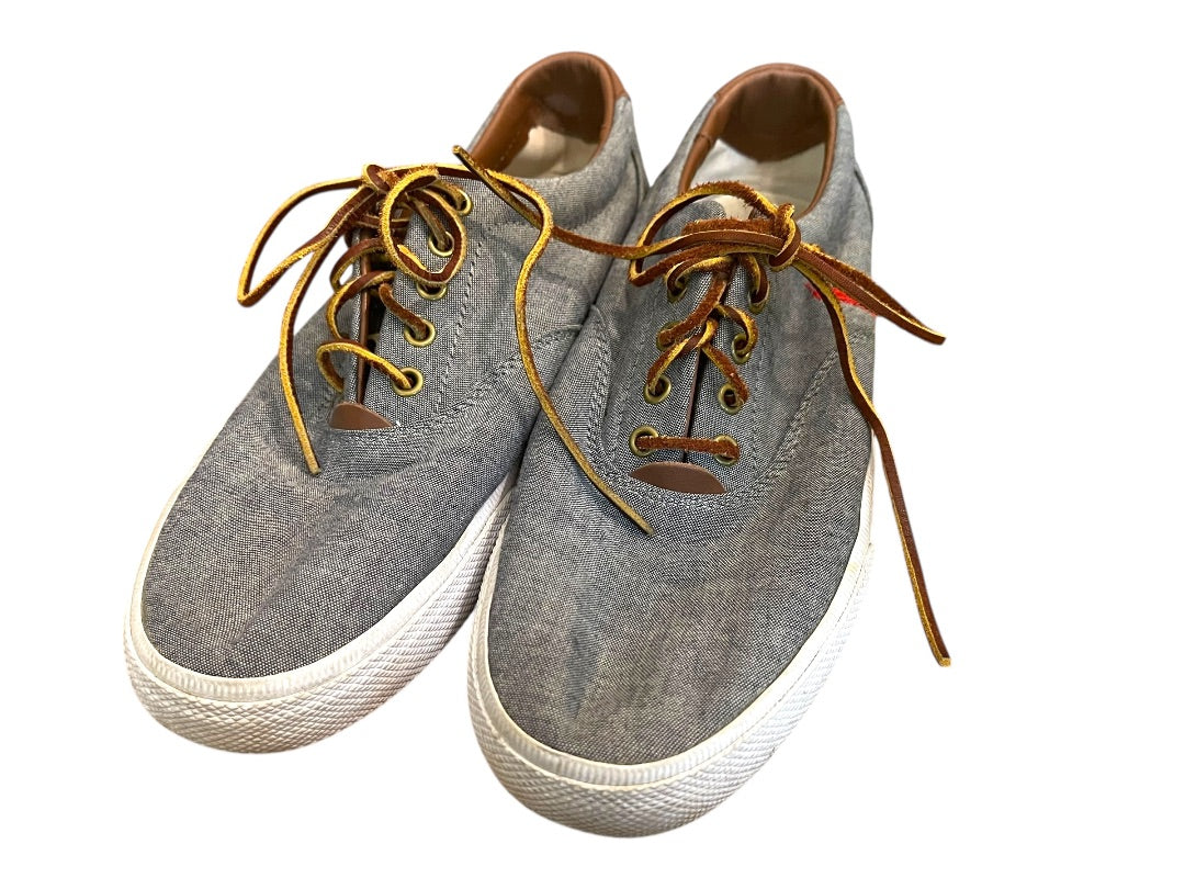 Size 11D Polo Ralph Lauren Mens Vaughn Lace Up Gray Canvas Shoes