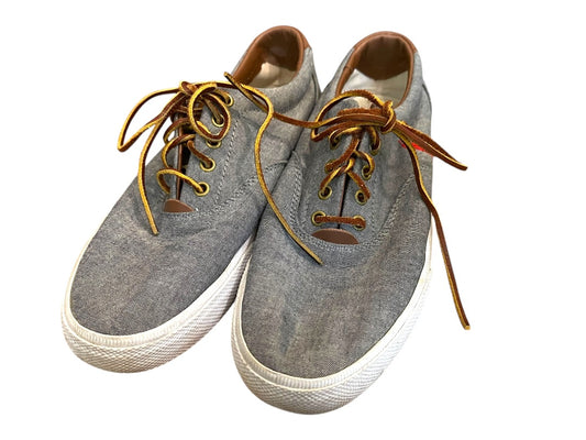 Size 11D Polo Ralph Lauren Mens Vaughn Lace Up Gray Canvas Shoes
