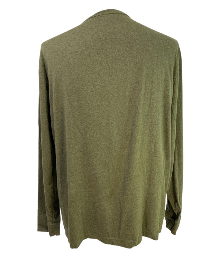 Large Polo Ralph Lauren Classic Fit Olive Green Long Sleeve Tshirt Mens
