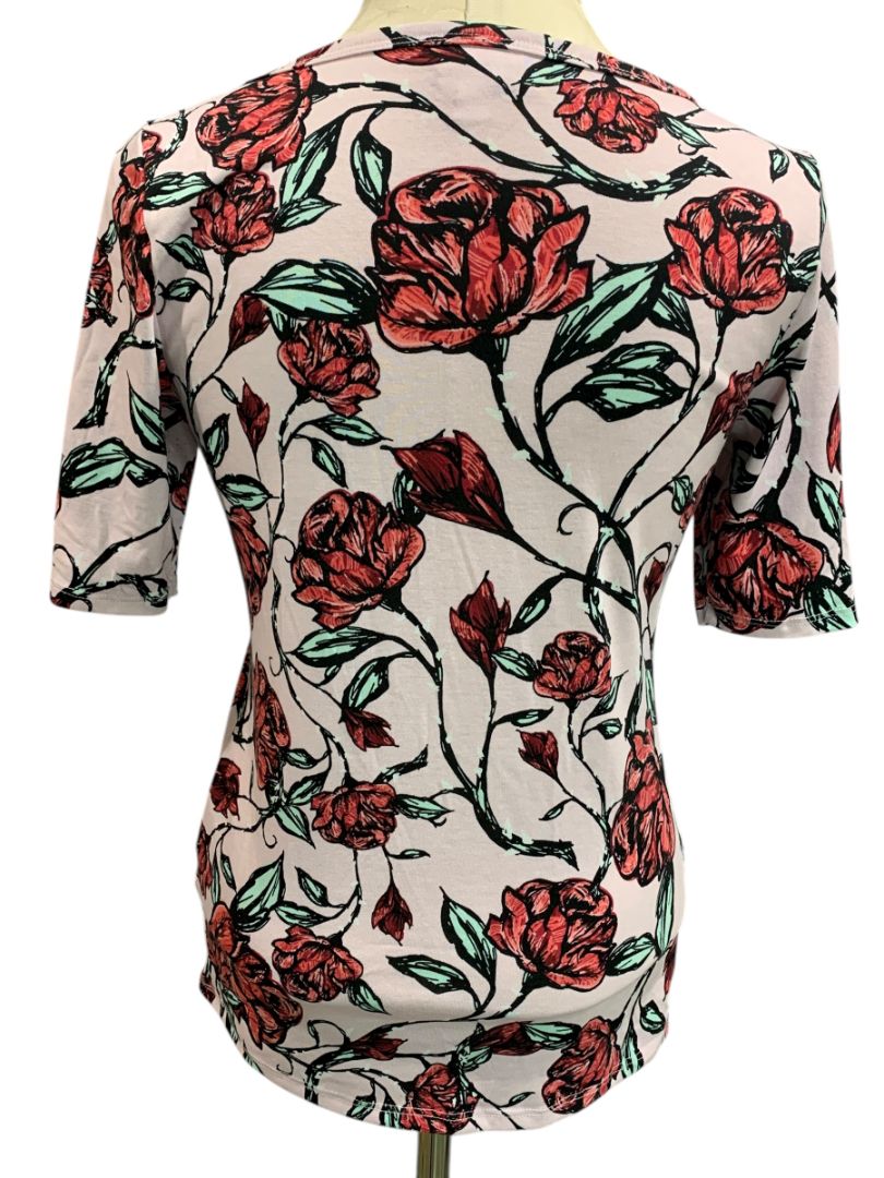 Size Small LulaRoe Womens Rose Print Tshirt Short Sleeve