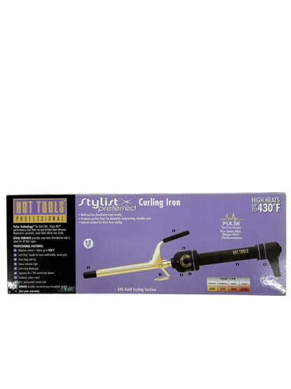 Hot Tools Professional Hair Curling Iron 1/2" 1103 Spring Gold Salon Beauty New