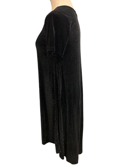 Size XS LulaRoe Elegant Carly Dress Black Ribbed Velour Hi Lo Hem