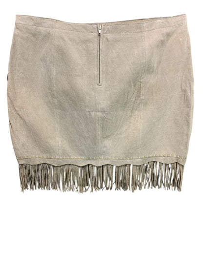 Size 3XL Cripple Creek Fringed Suede Miniskirt Tan New Western