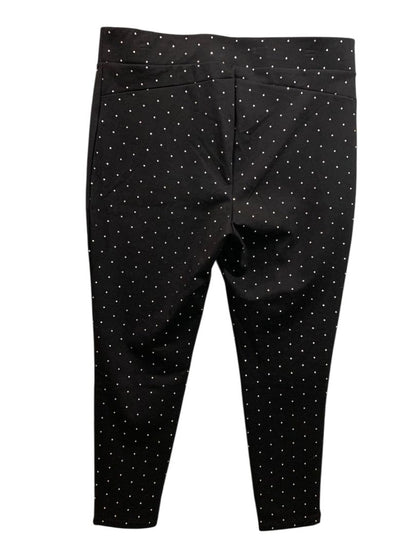 Size 2X Philosophy Womens New Ponte Knit Leggings Black Silver Dots